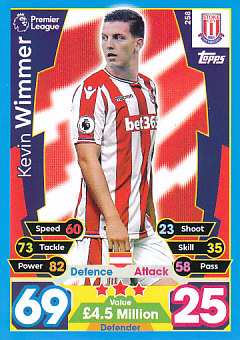 Kevin Wimmer Stoke City 2017/18 Topps Match Attax #258